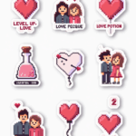 Valentine’s Day & Love - Sticker Sheet v1